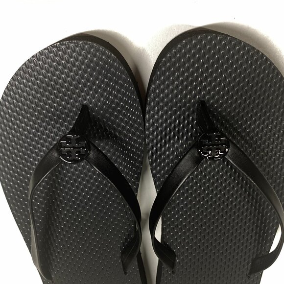 Tory Burch Thin Strap Black Flatform Flip Flops - Black - Size 7M – New - Picture 3 of 8